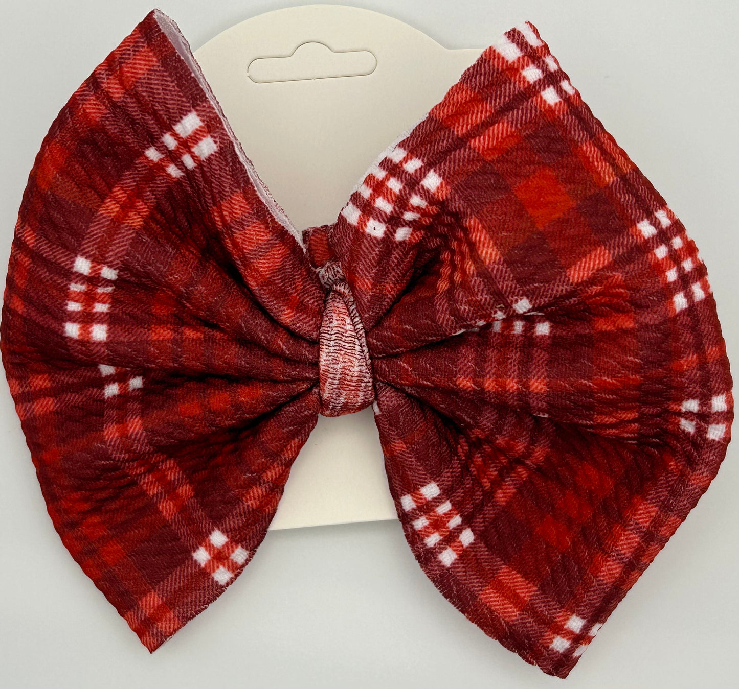 Red and White Plaid Bow