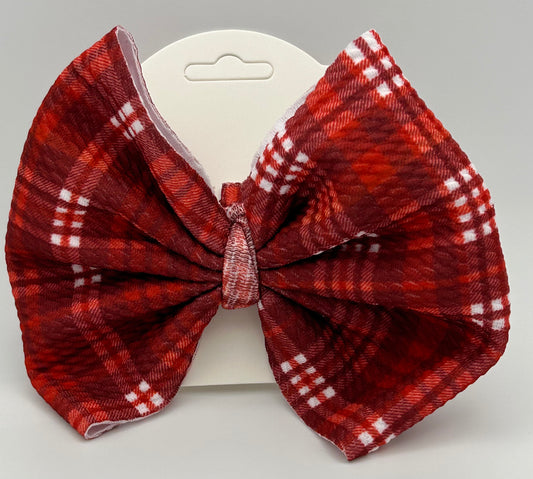 Red and White Plaid Bow